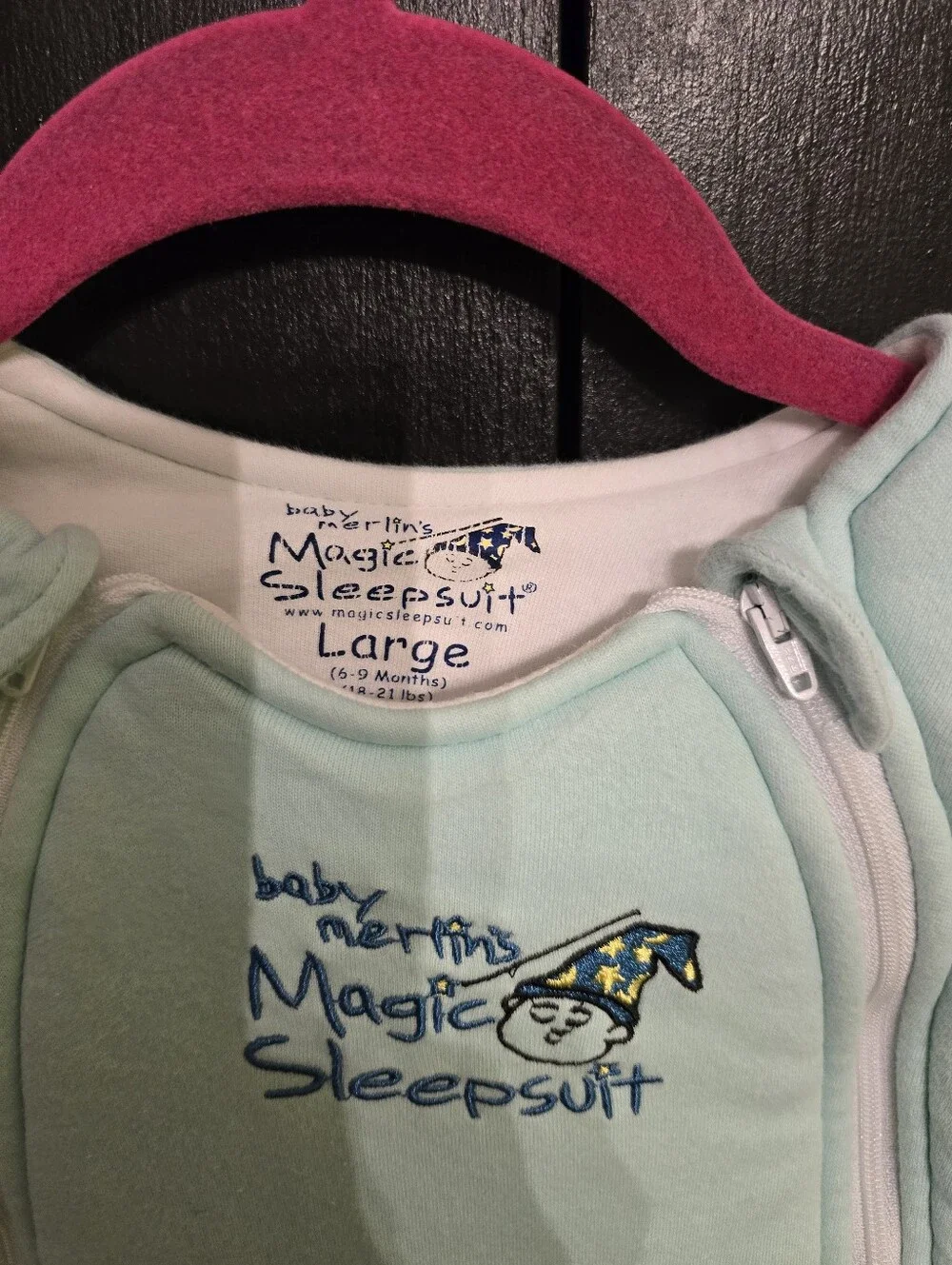 Baby Merlin's Magic Sleep Suit Blue Size Large 6-9Month In Excellent Condition